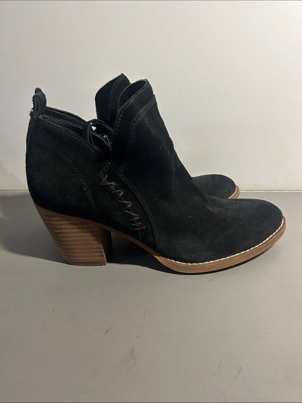 Sam Edelman Mathia Black Leather Suede Booties